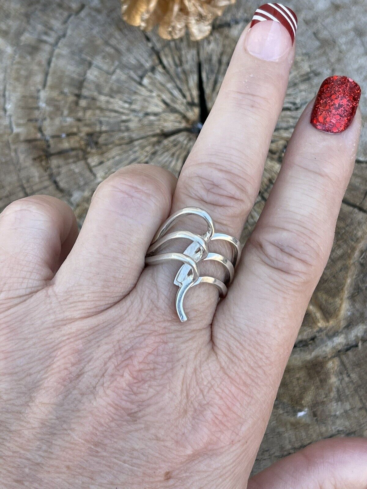 Handcrafted Sterling Silver Swirls Wave Ring