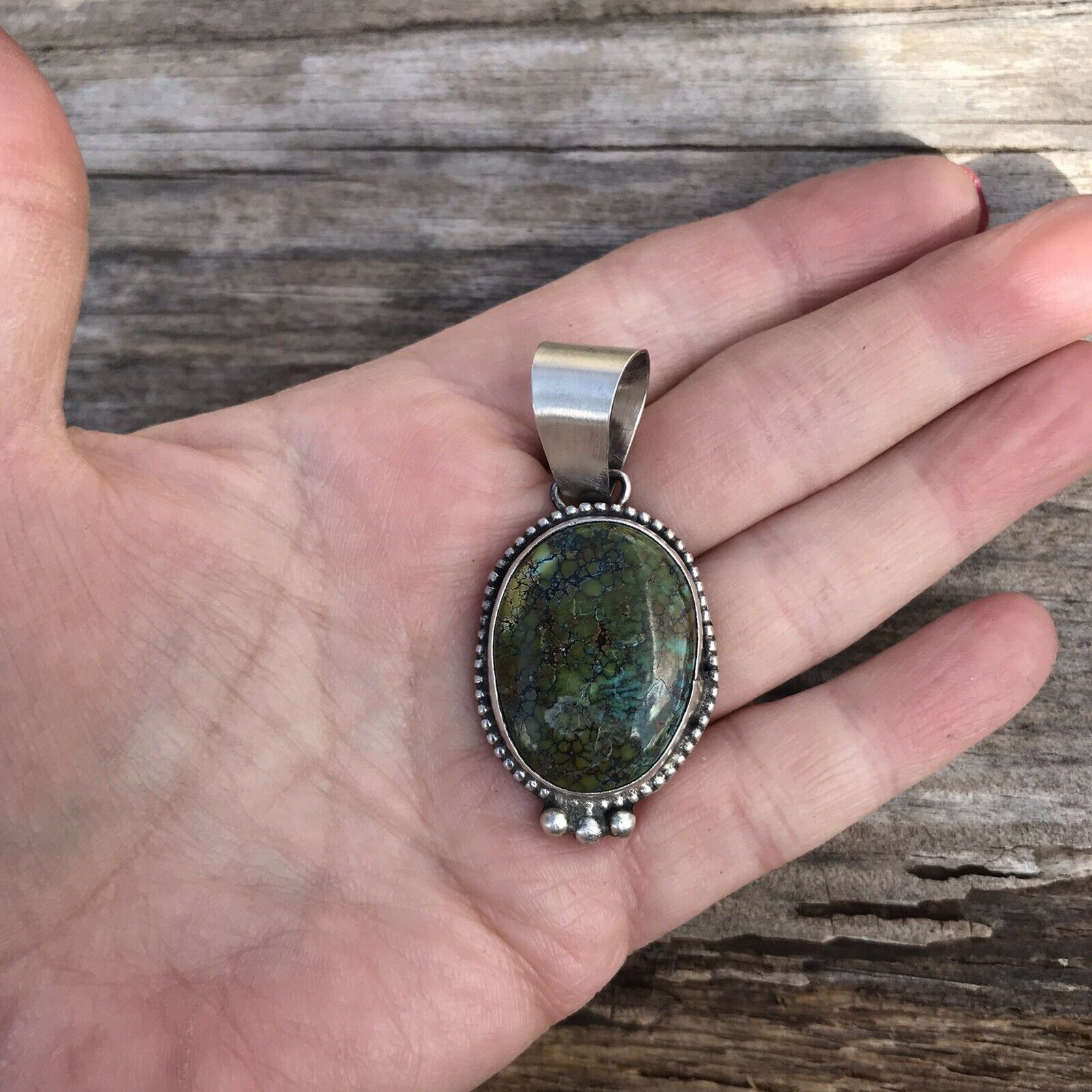Navajo Turquoise Sterling Silver Pendant