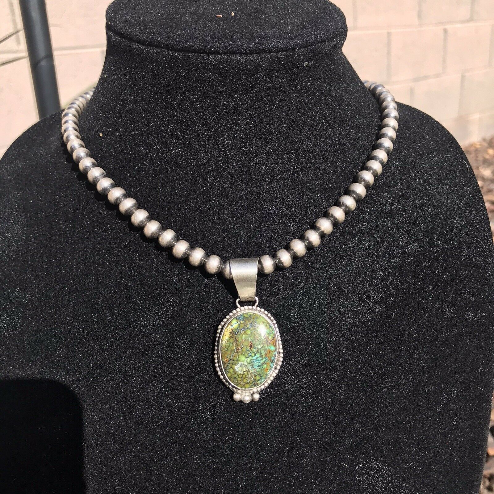 Navajo Turquoise Sterling Silver Pendant