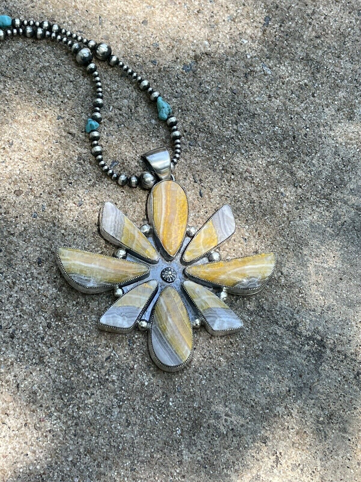 Handcrafted Sterling Silver Bumblebee Jumbo Cluster Pendant