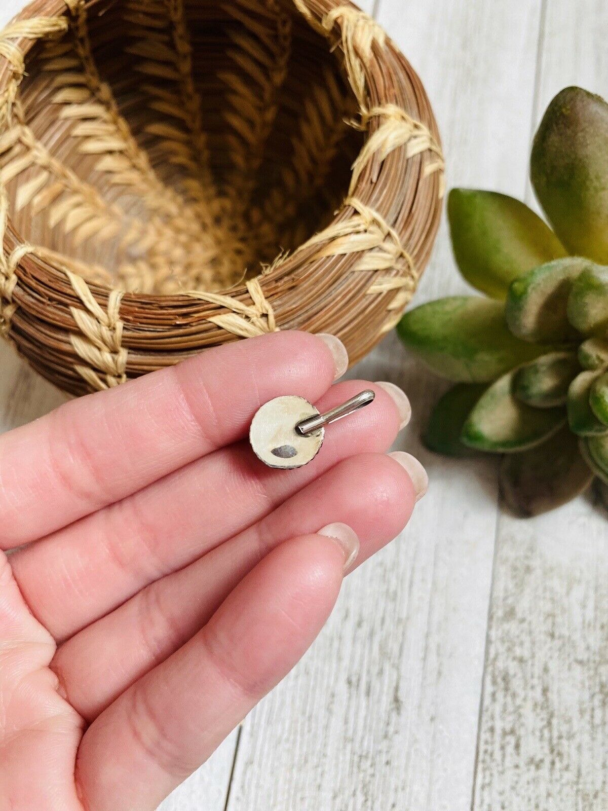 Handcrafted Kingman Turquoise & Sterling Silver Mini Pendant