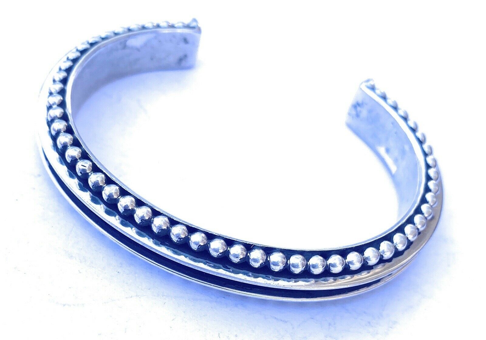 Handcrafted Sterling Silver Cuff Bracelet By Tom Hawk