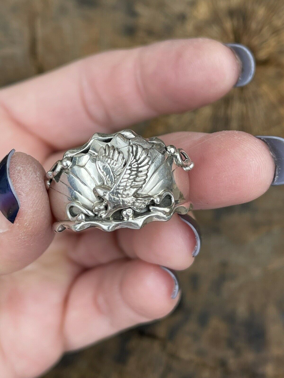 Handcrafted Sterling Silver Men’s Eagle Ring