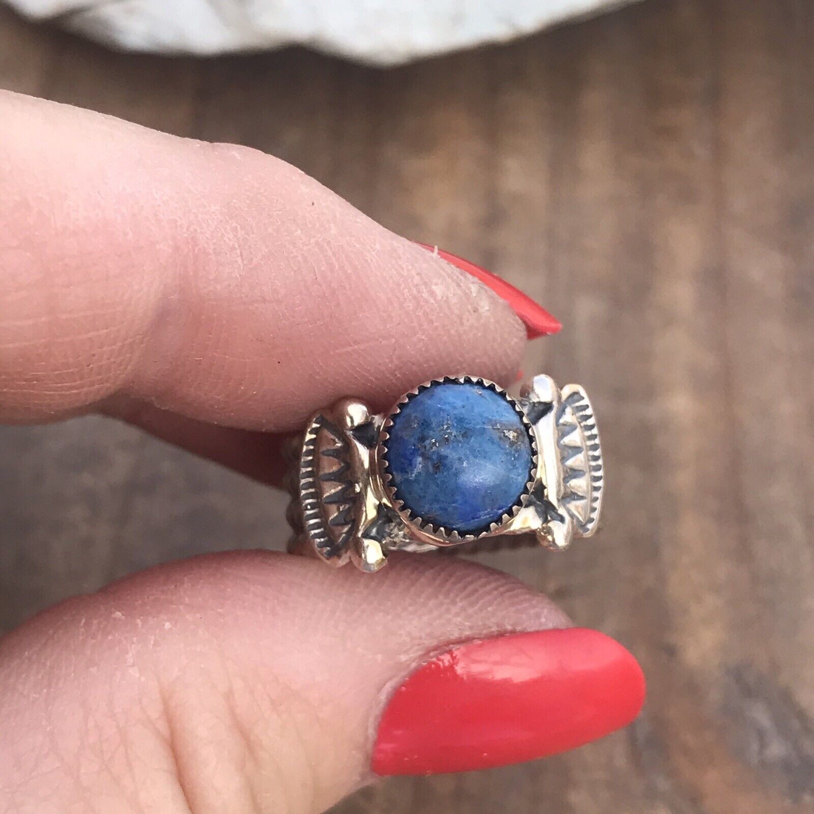 Handcrafted Sterling Silver Lapis Rope Cigar Band Ring