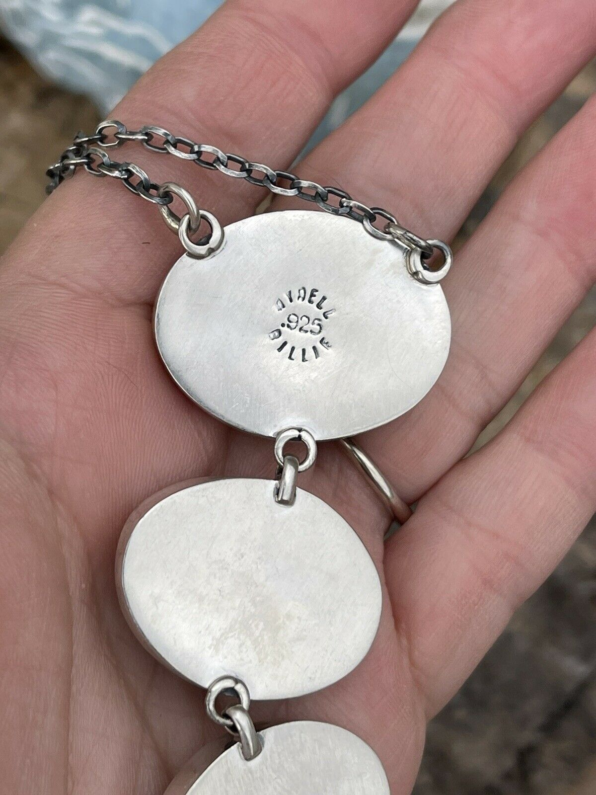 Handcrafted Orange Drop Spiny Sterling Silver Lariat Necklace