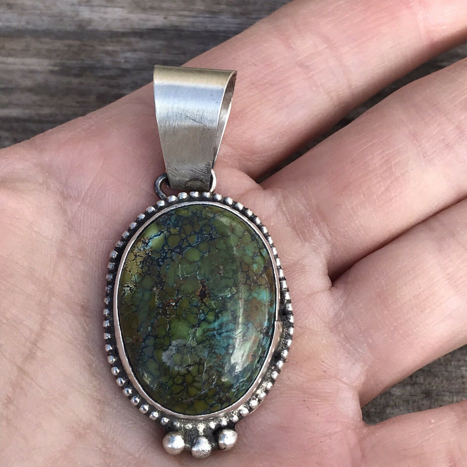 Navajo Turquoise Sterling Silver Pendant