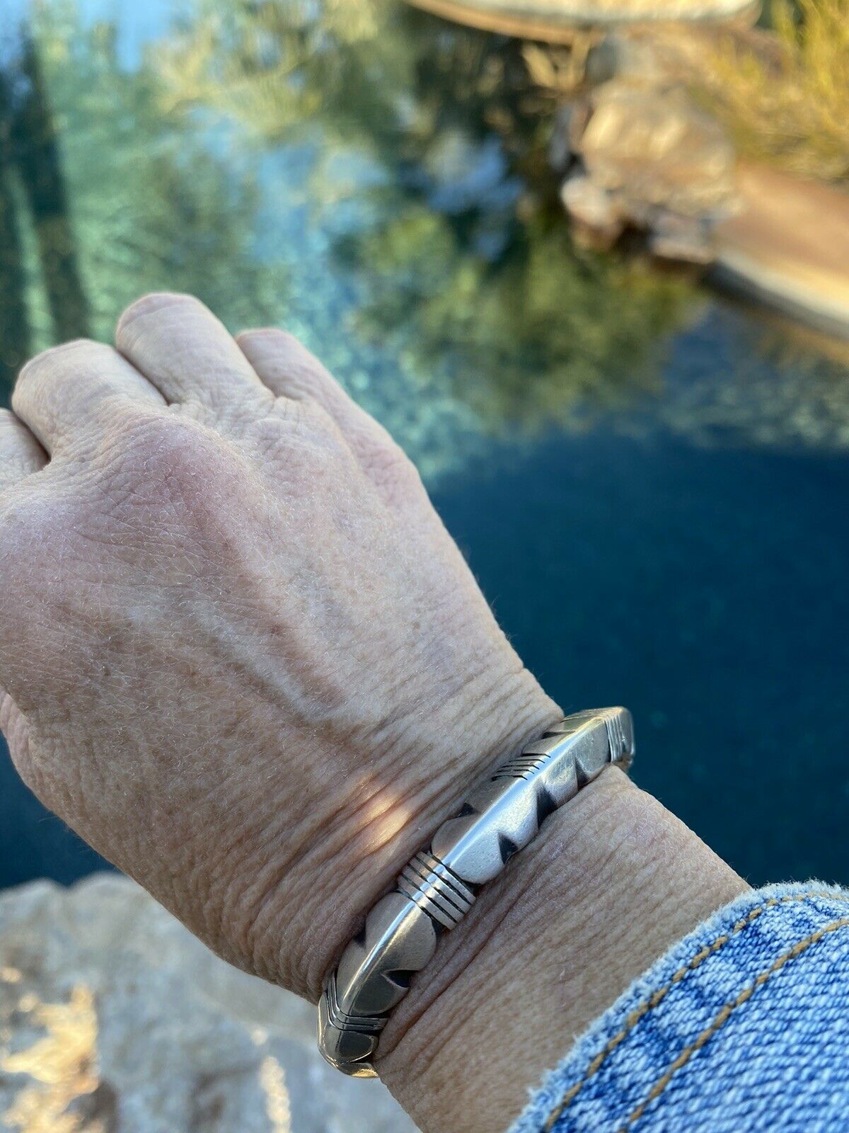 Handcrafted & Gorgeous Sterling Silver Bracelet Signed By The Artist