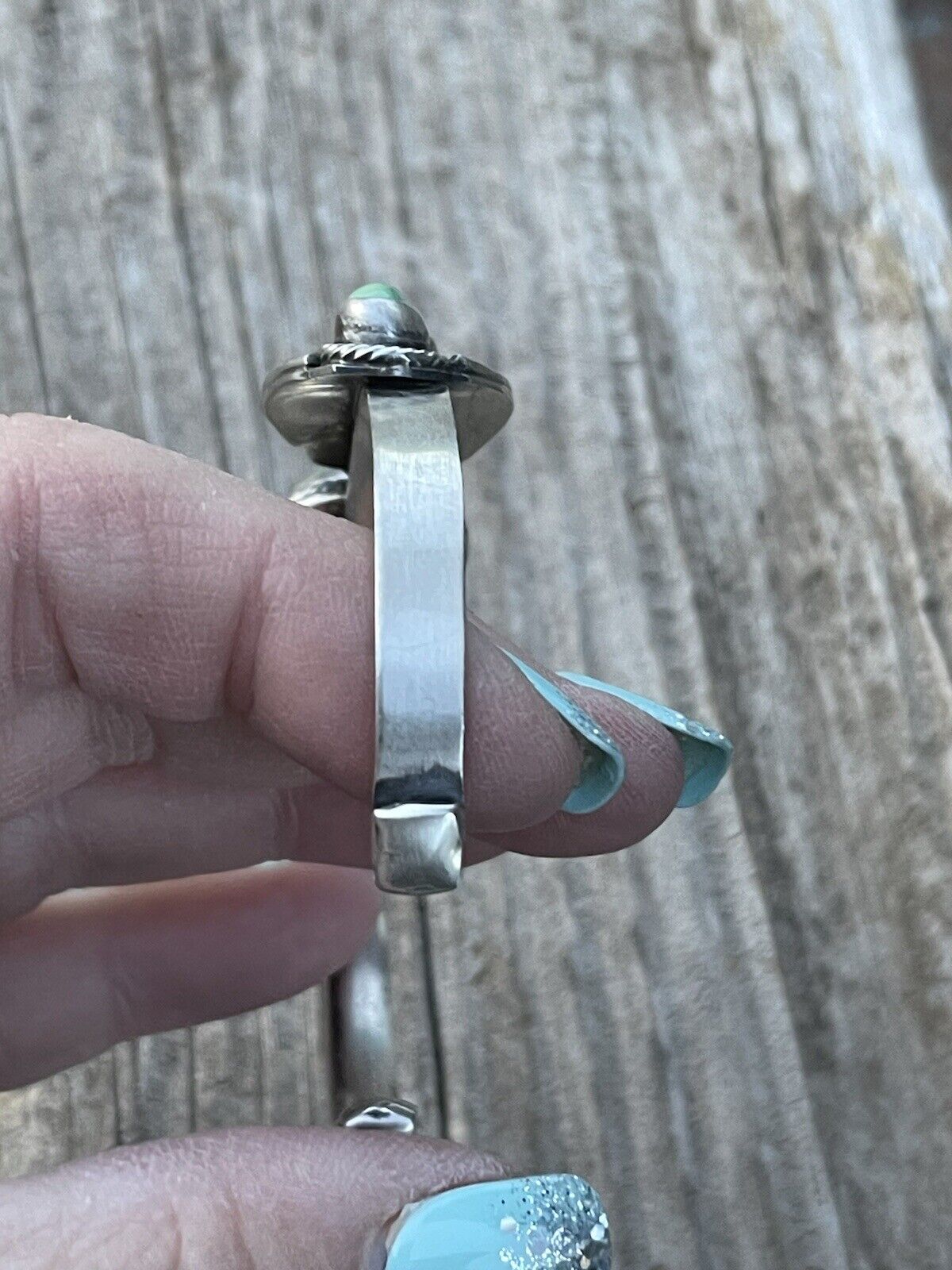 Navajo Sterling Sonoran Gold & Golden Hills Turquoise Cuff Bracelet Signed /