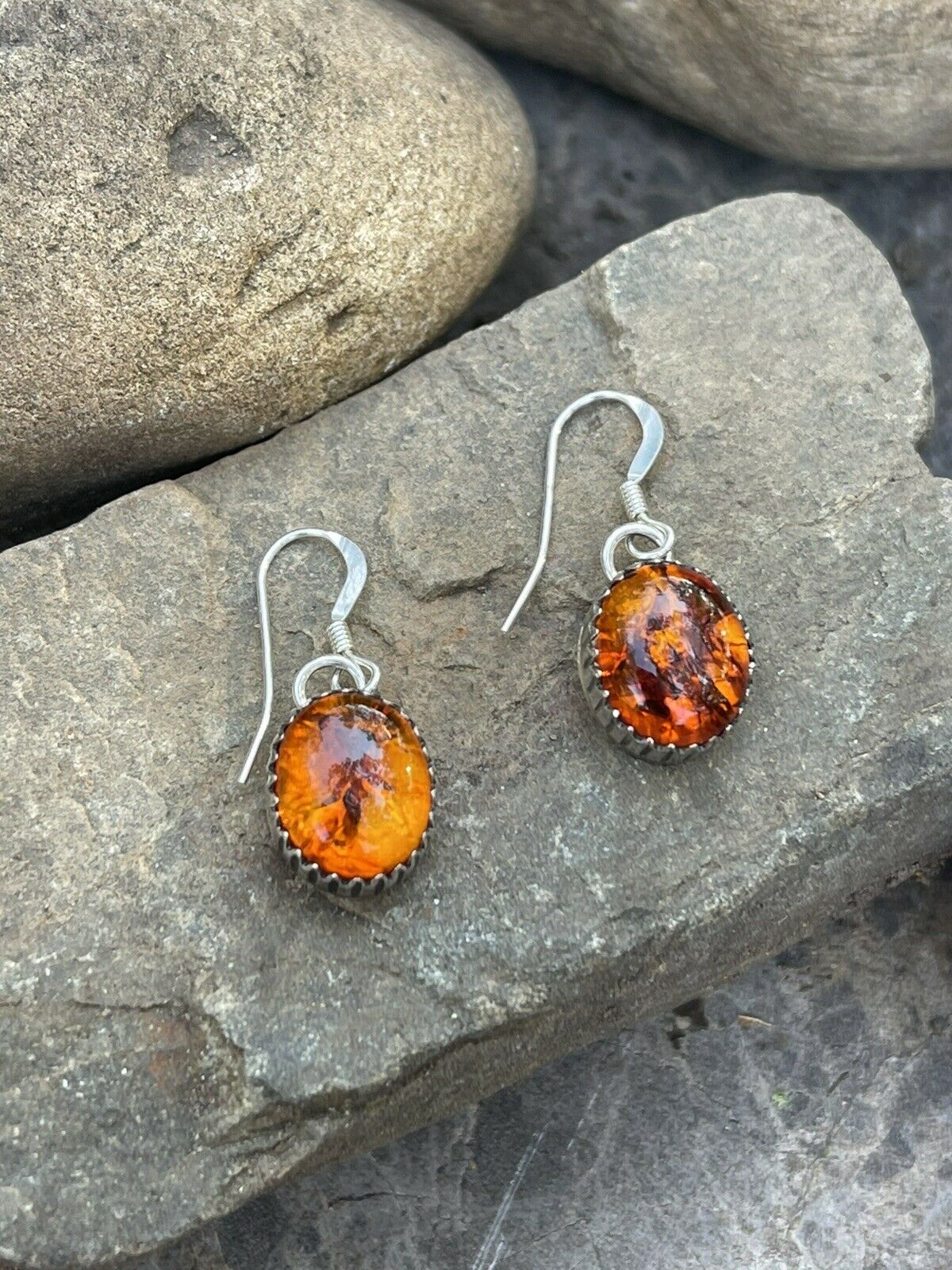Handcrafted Topaz and Sterling Silver Dangle 1 “ Earrings