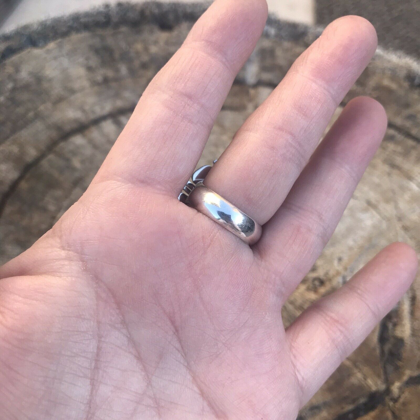 Handcrafted Royston Turquoise & Sterling Silver Ring Size 6.5 Stamped Sterling