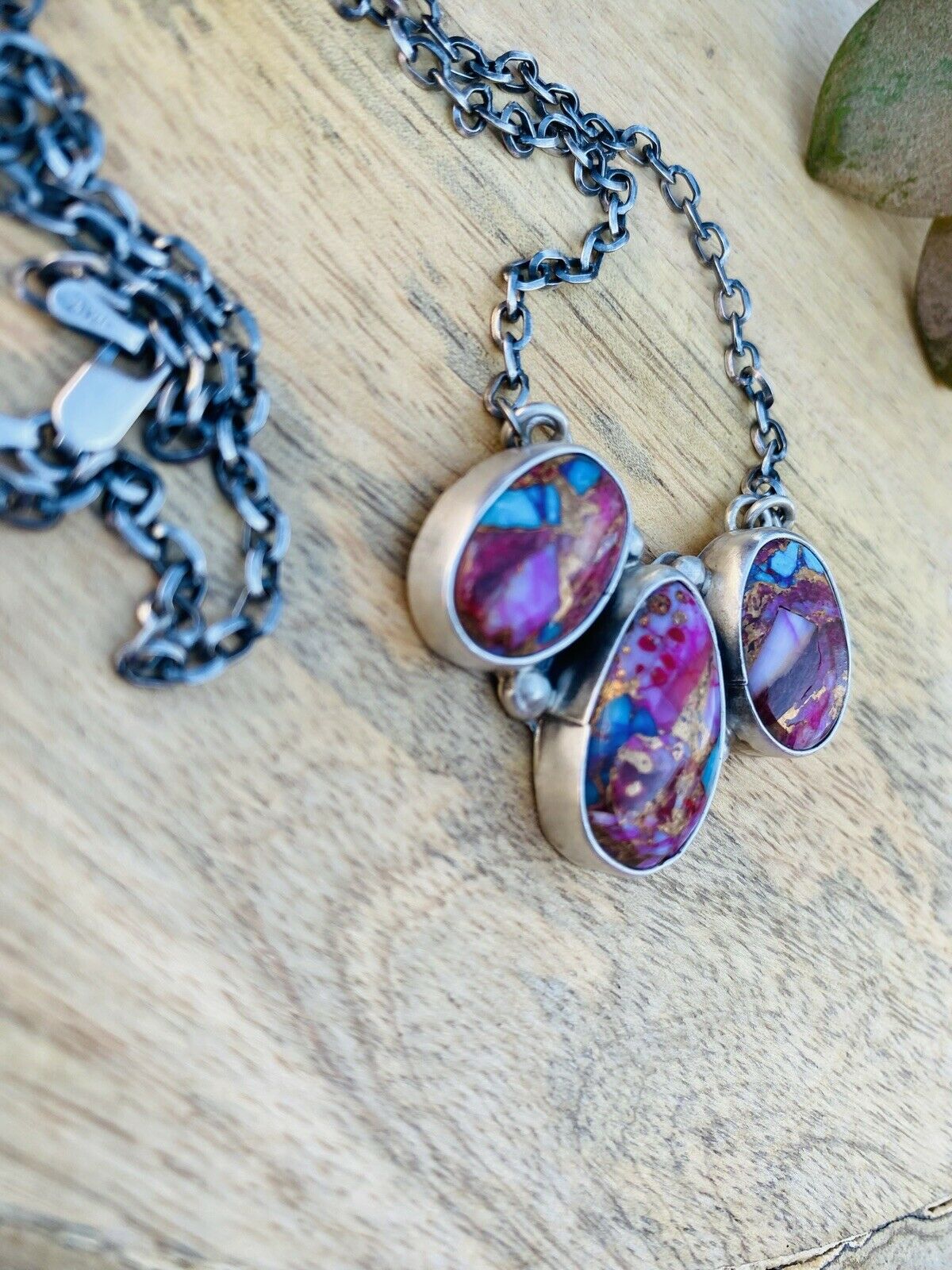 Handcrafted Sterling Silver & Pink Dream Mohave Necklace Signed