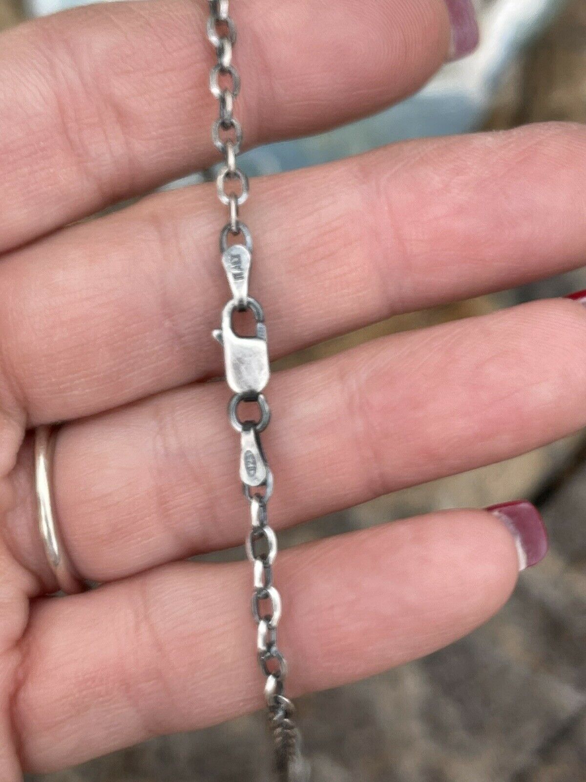 Handcrafted Orange Drop Spiny Sterling Silver Lariat Necklace