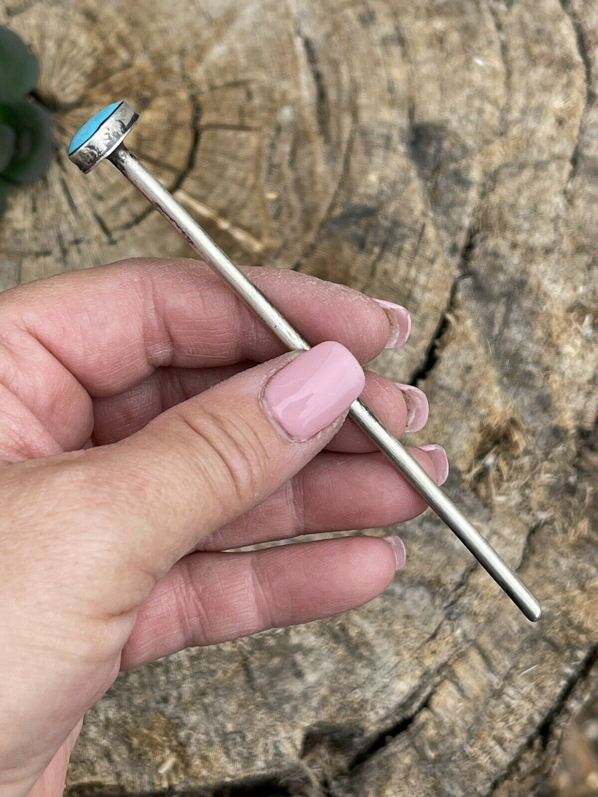 Handcrafted Sterling Silver Golden Hills Turquoise Southwest Hair Accessory