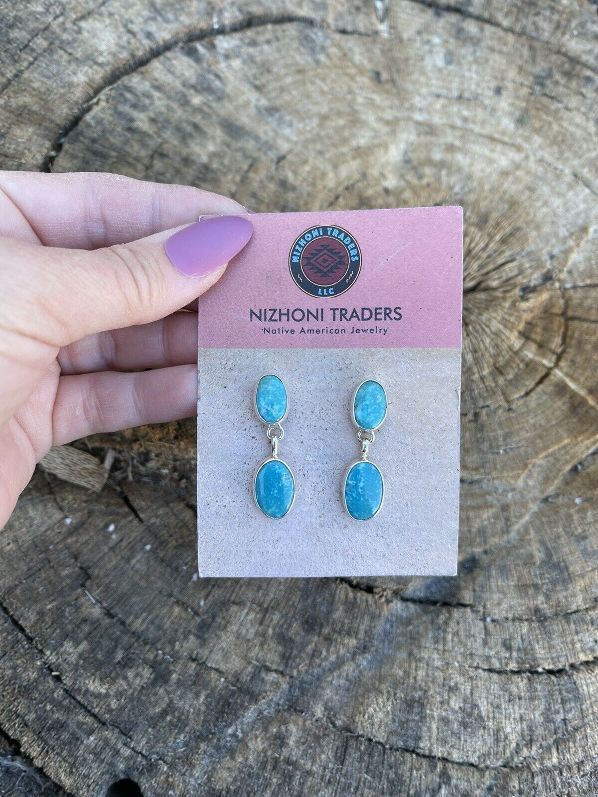 Handcrafted Sterling Silver Turquoise Dangle Earrings