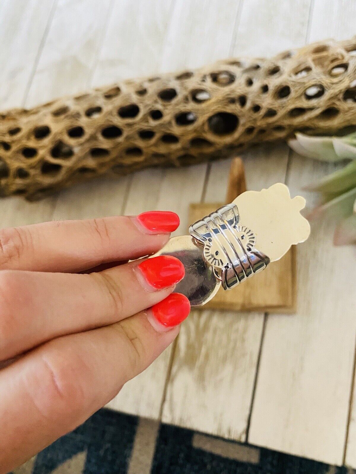 Handcrafted Kingman Turquoise, Amethyst & Sterling Silver Ring