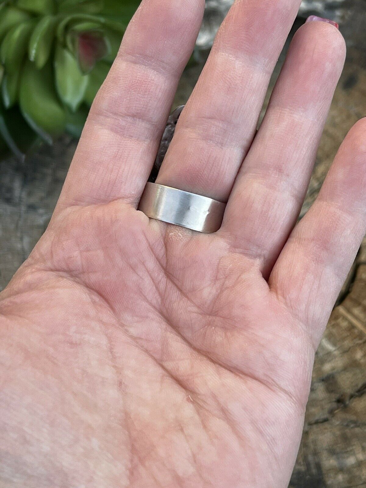 Handcrafted 3 Stone Turquoise & Sterling Silver Concho Ring Adjustable Signed L.Tahe