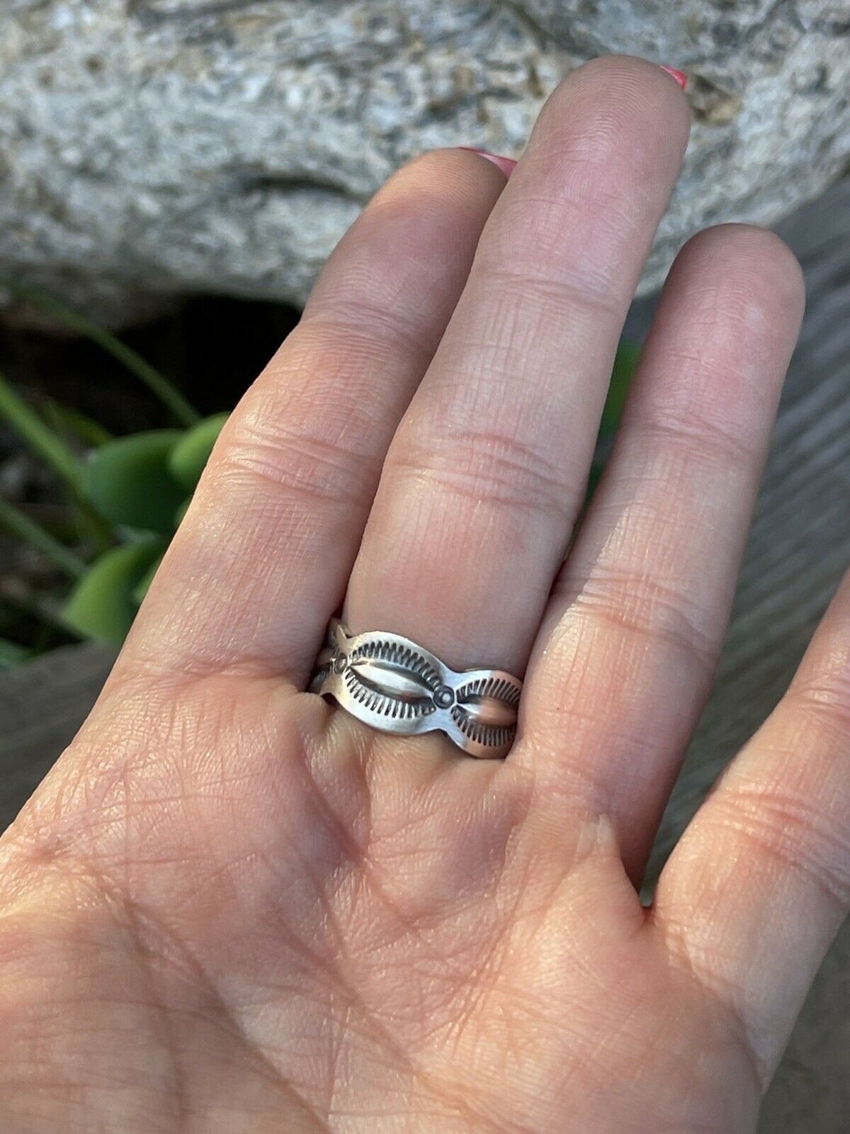 Handcrafted Sonoran Mountain Turquoise & Sterling Silver Statement Ring Sizes 7.5