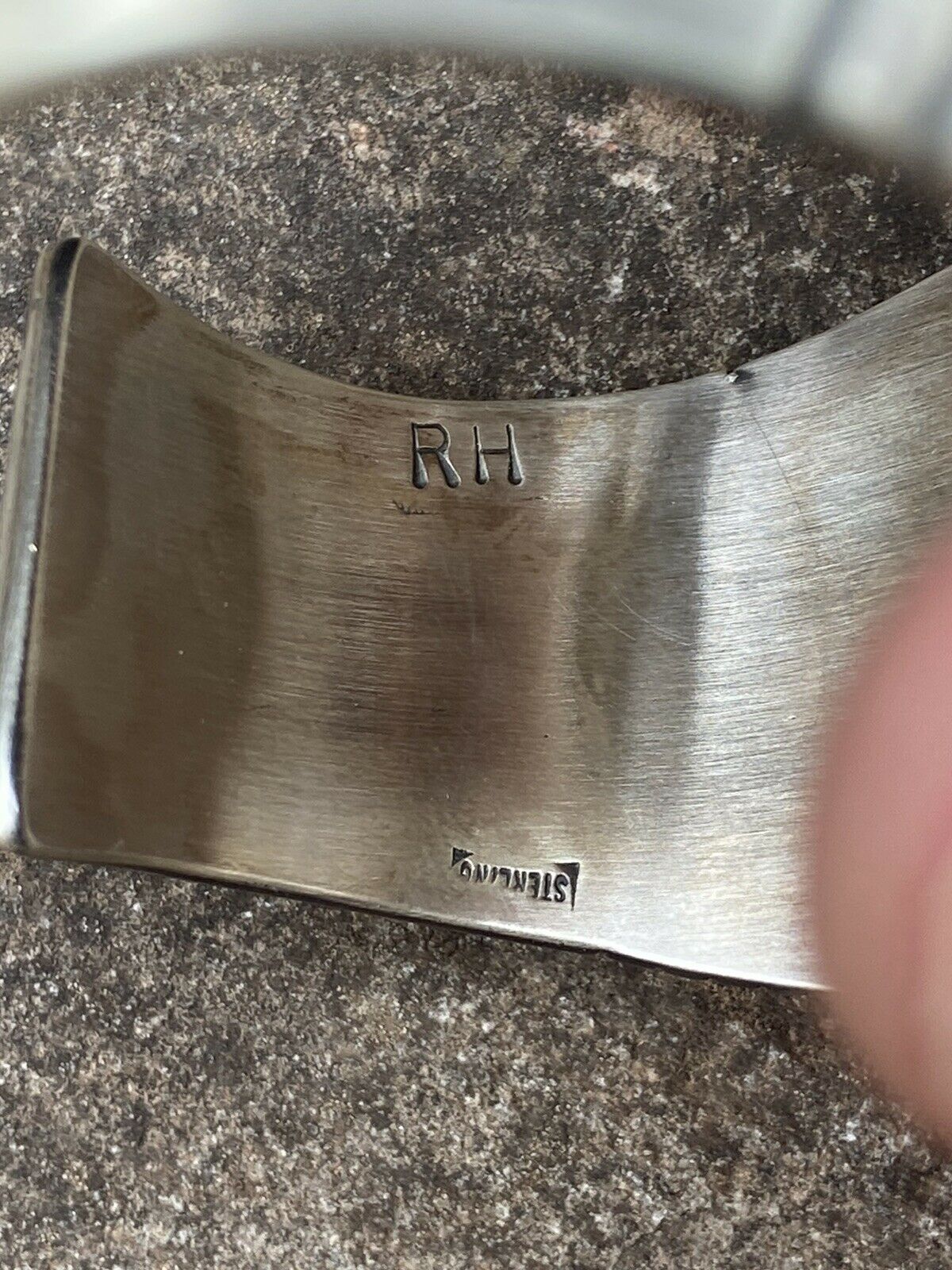 Navajo Golden Hill Turquoise Sterling Silver Cuff Bracelet Signed