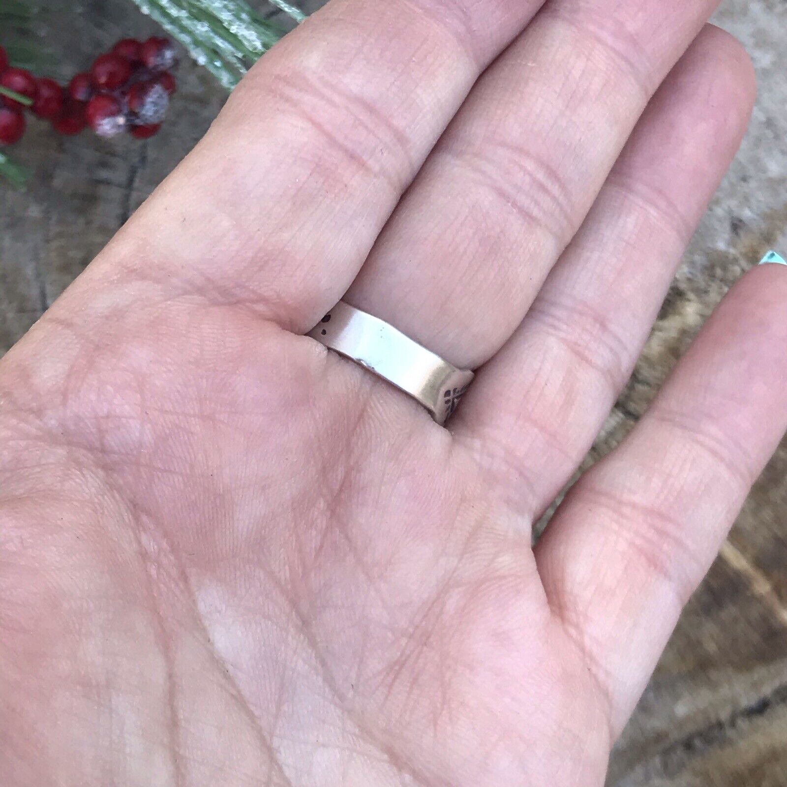 Handcrafted Sterling Silver Natural Red Coral Ring Artist L. James