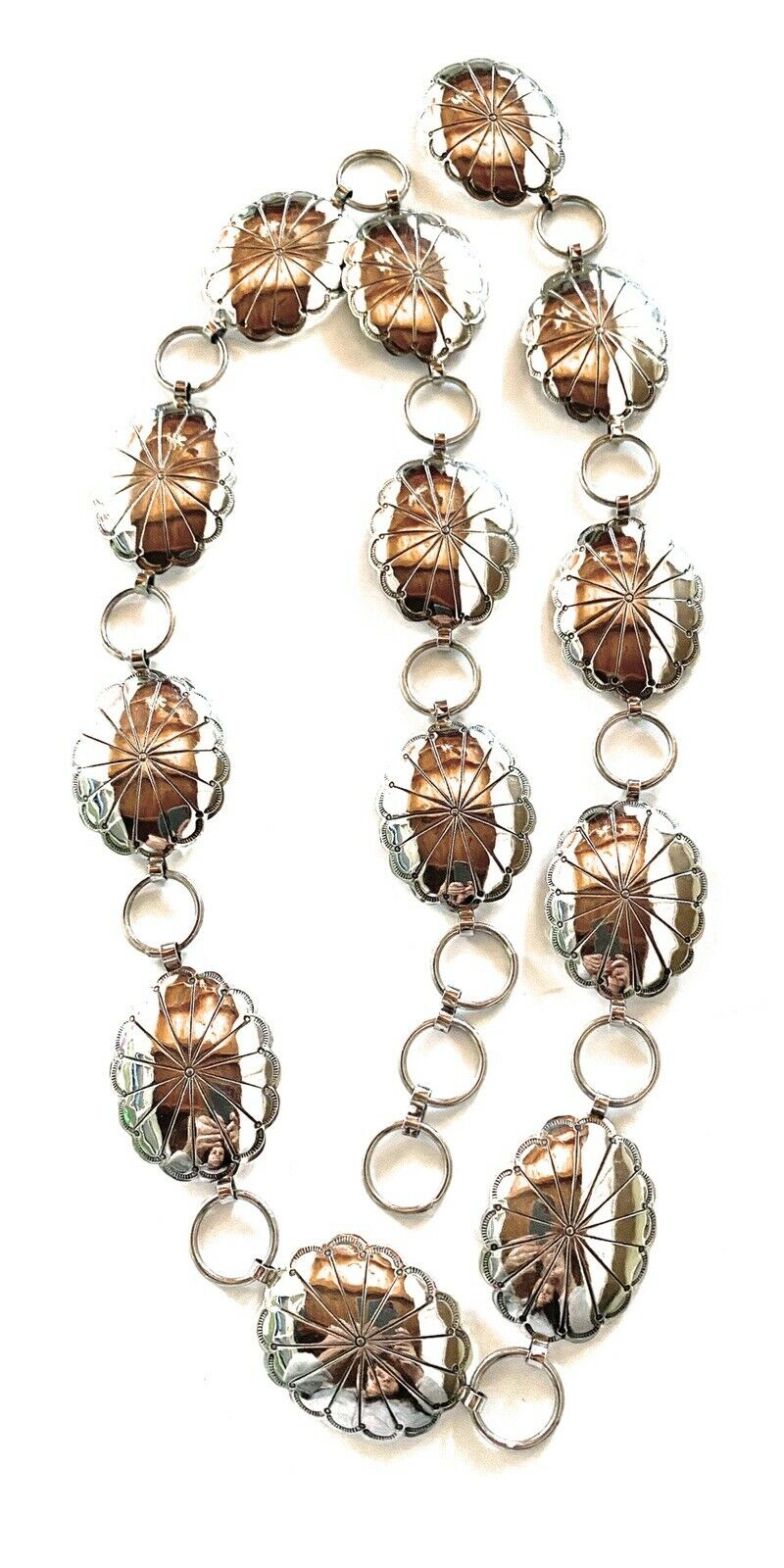 Handcrafted Beautiful Nickel Silver Concho Belt