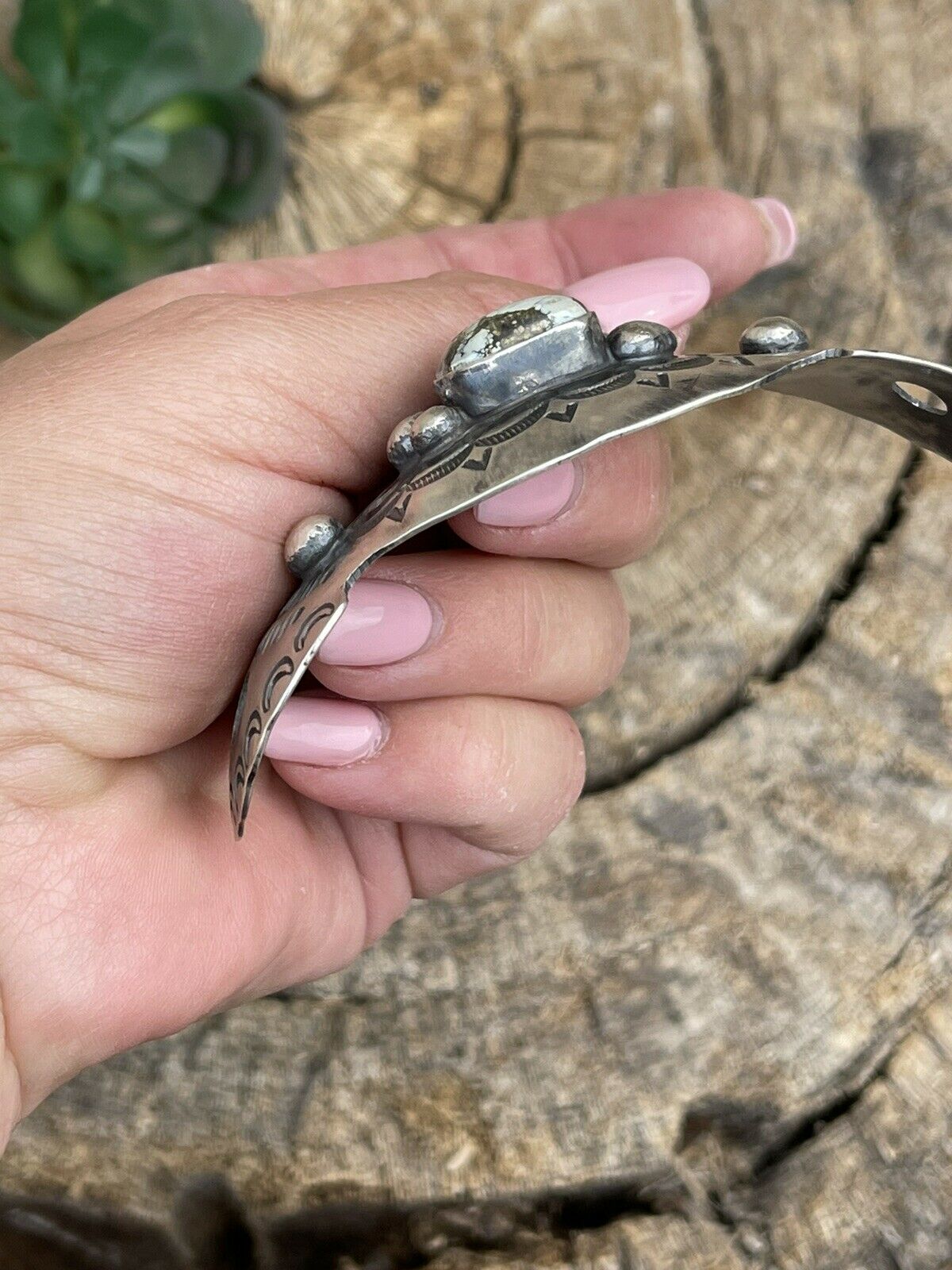 Handcrafted Sterling Silver Golden Hills Turquoise Southwest Hair Accessory