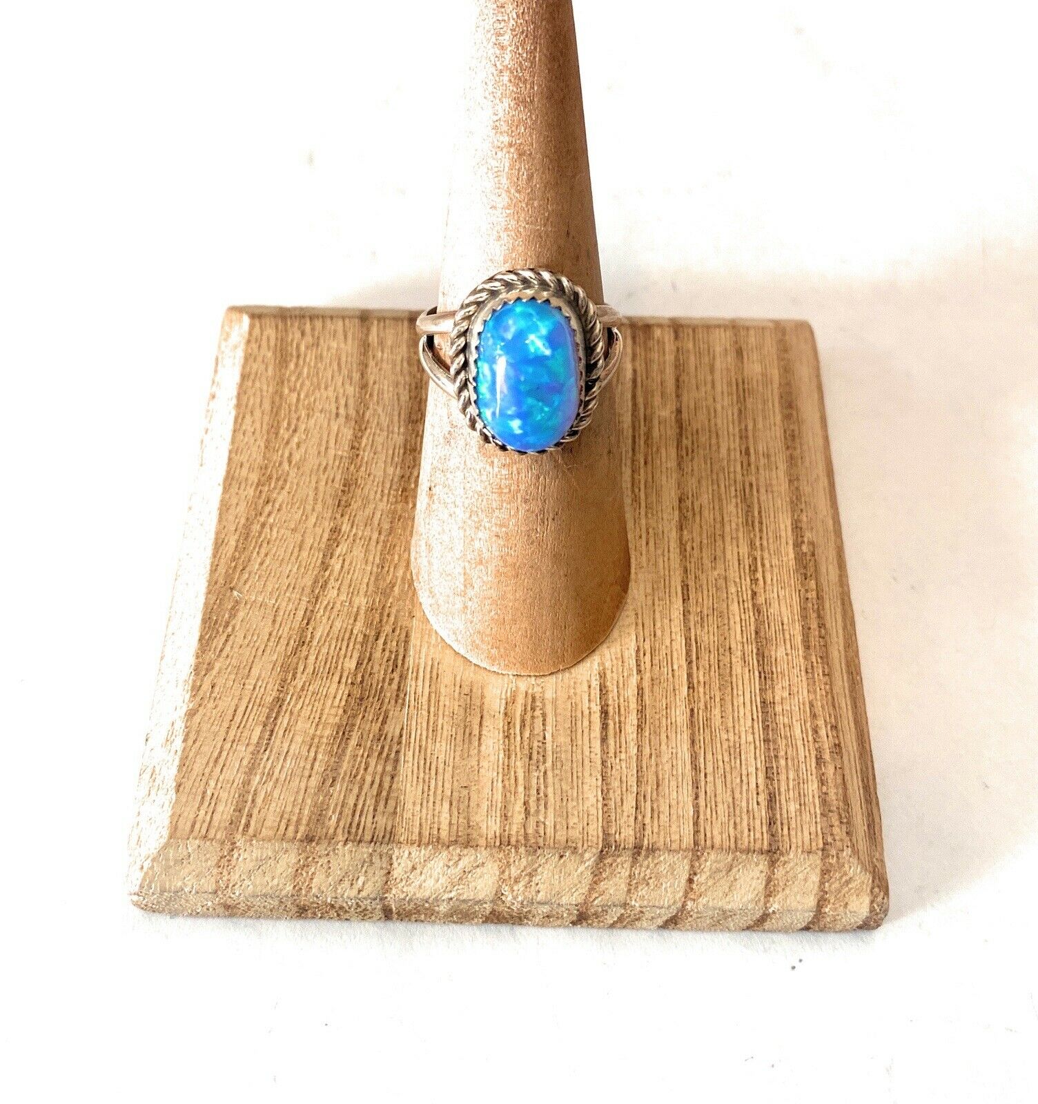 Handcrafted Sterling Silver & Blue Opal Ring