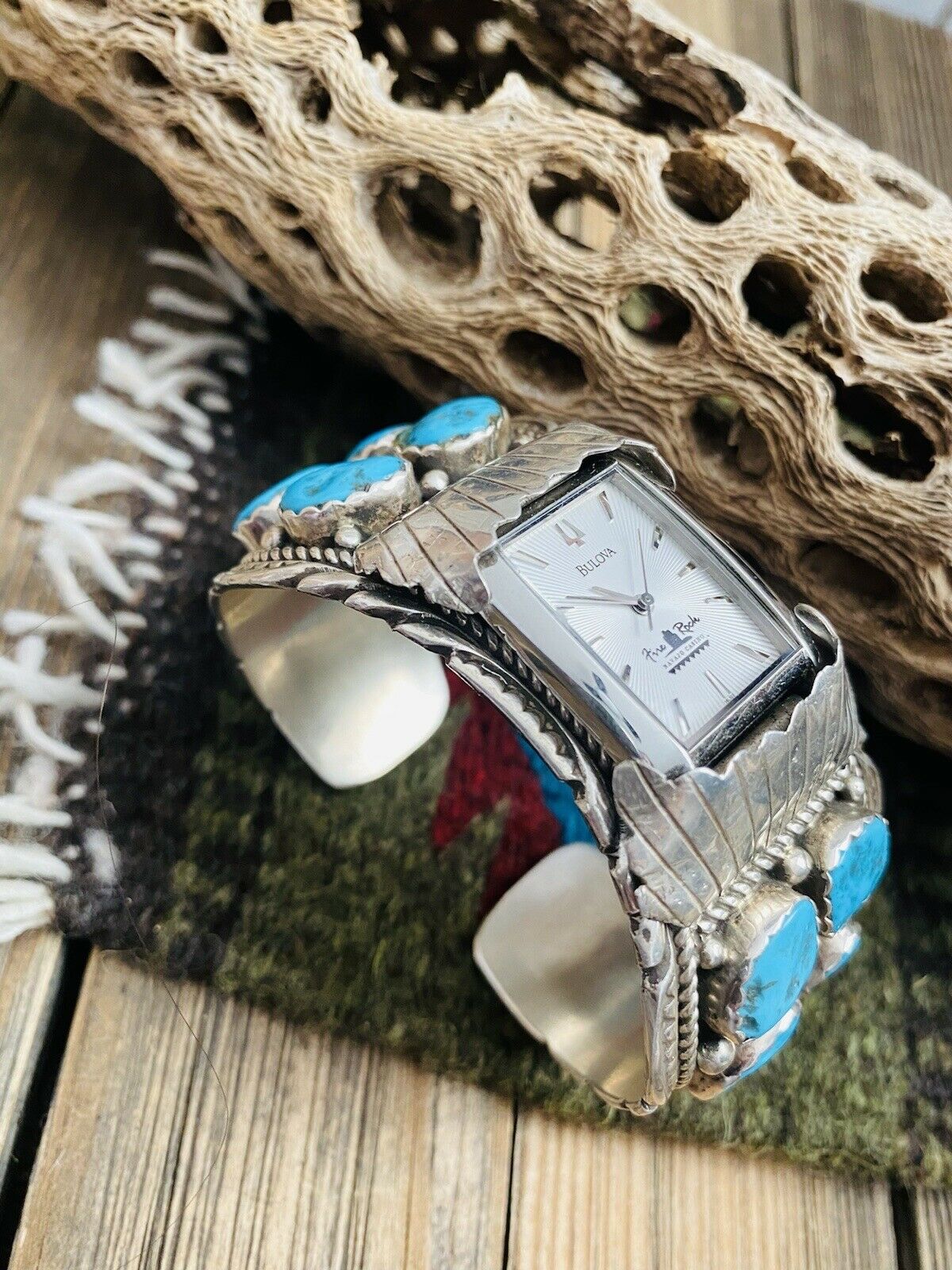 Handcrafted Vintage Old Pawn Kingman Turquoise & Sterling Silver Watch Cuff