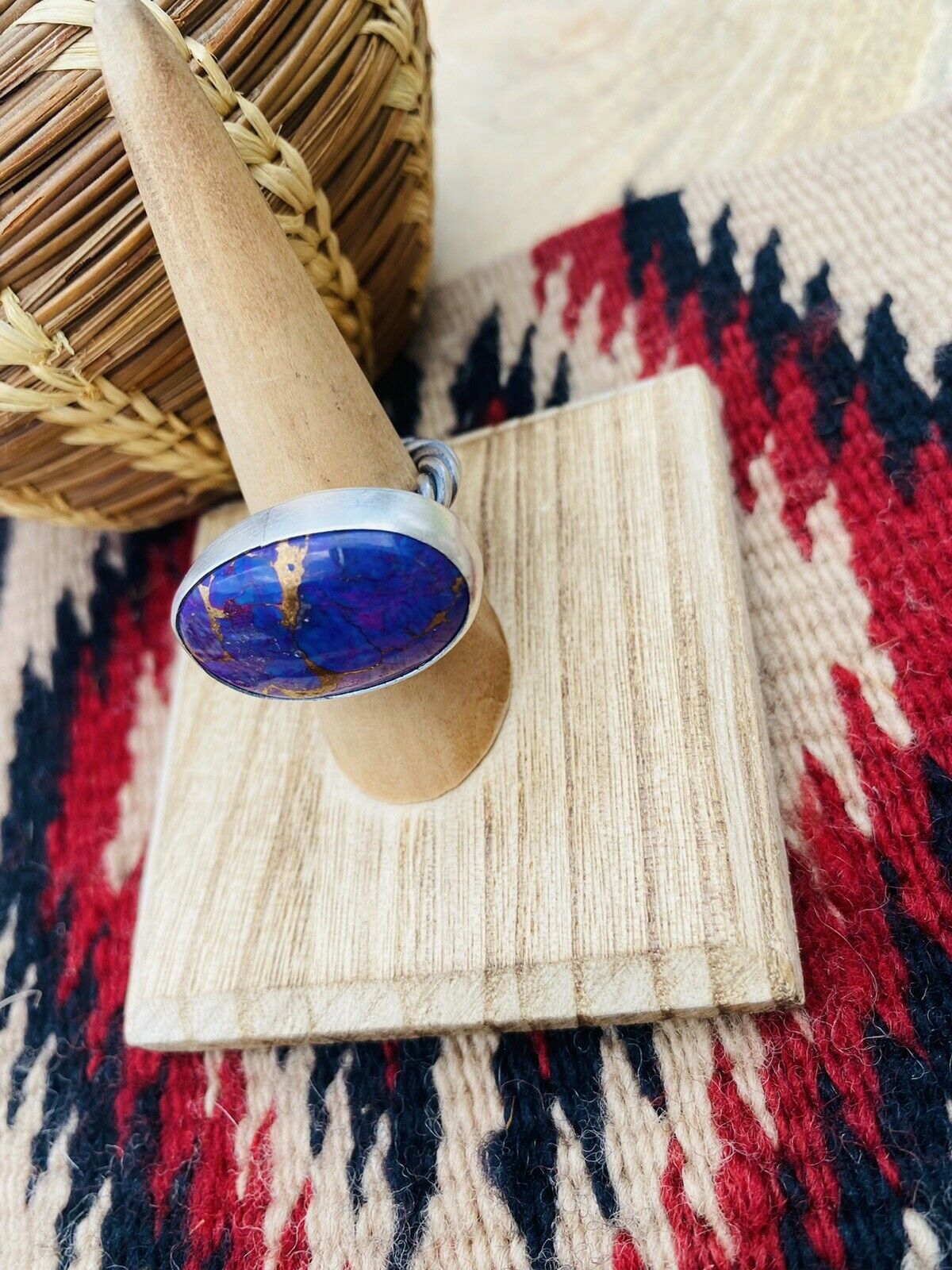 Handcrafted Purple Dream Mohave & Sterling Silver Adjustable Ring