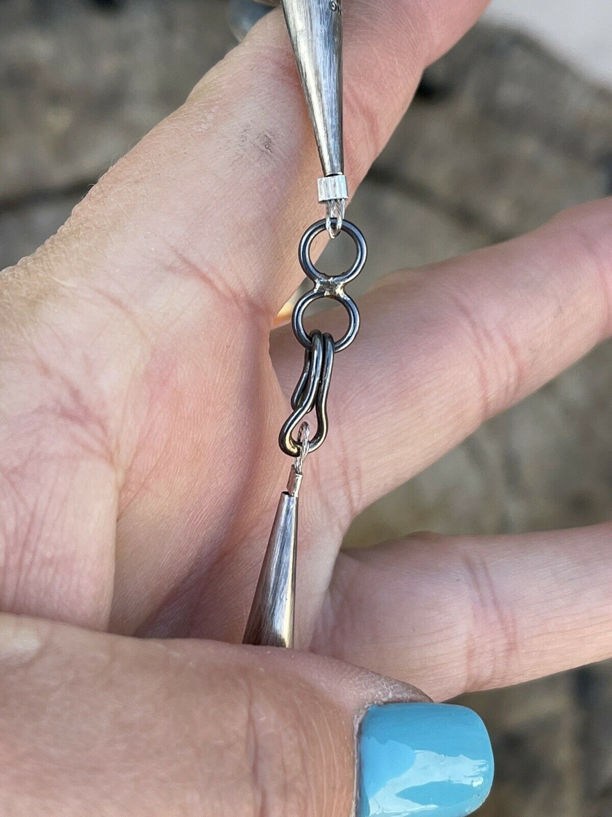 Handcrafted Sterling Silver Handmade Orange Spiny Jacla Necklace & Earring Set