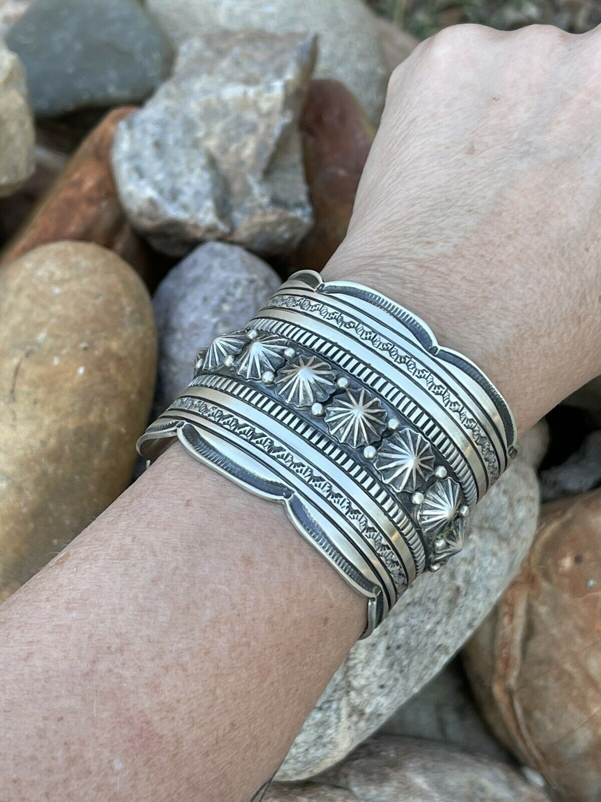 Handcrafted Tribal Power Sterling Silver Cuff Bracelet