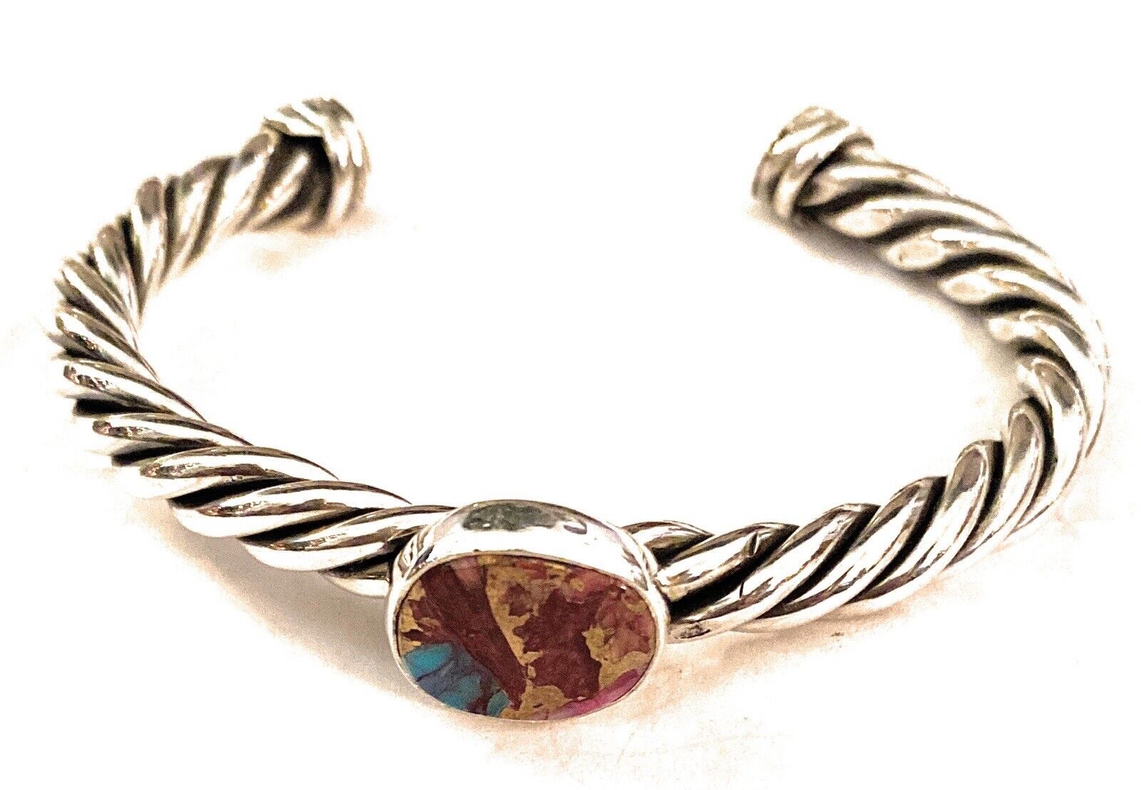 Handcrafted Pink Dream Mohave & Sterling Silver Cuff Bracelet