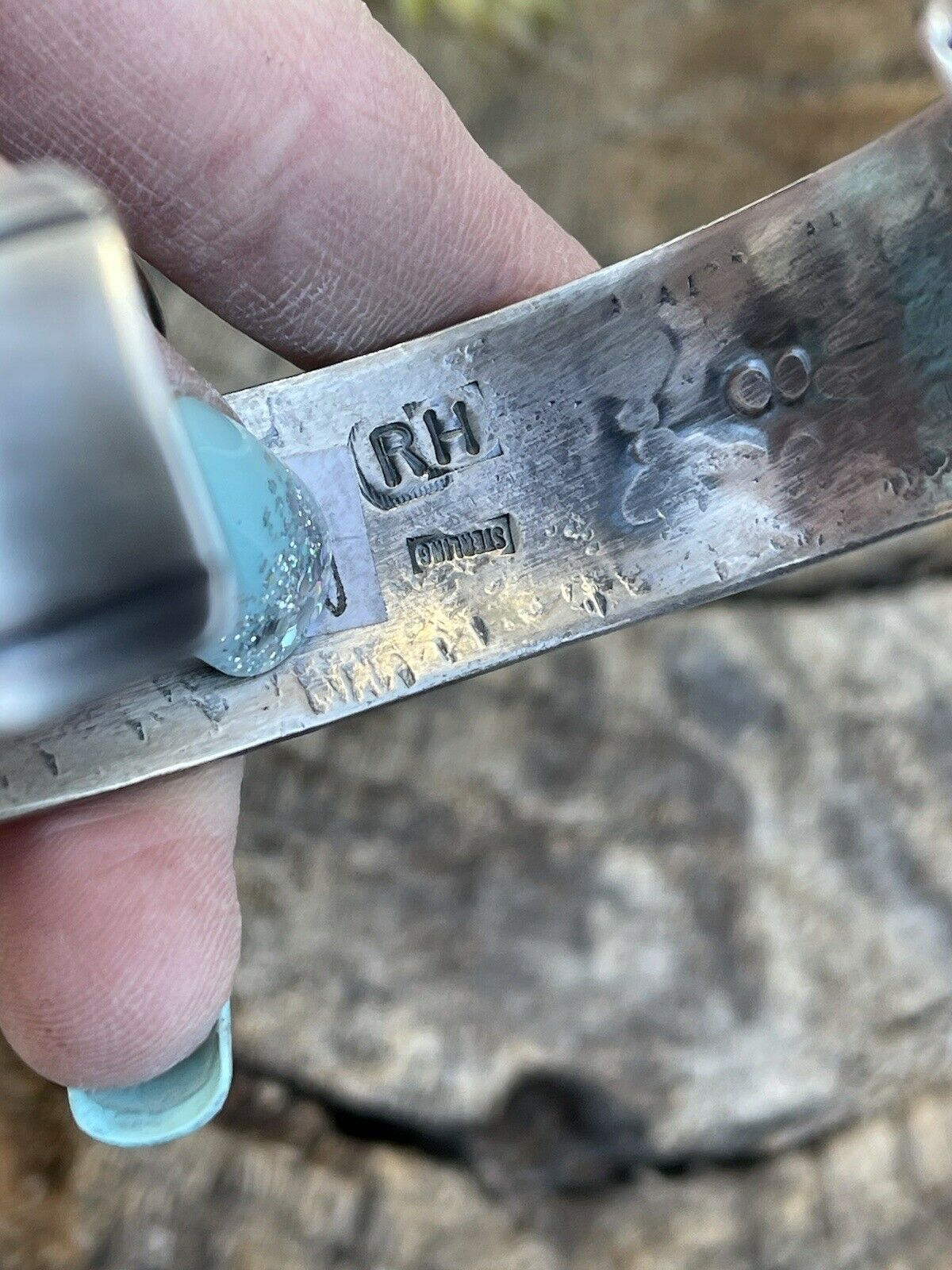 Handcrafted Sterling Silver Sonoran Gold & Golden Hills Turquoise 2 Stone Cuff Bracelet /