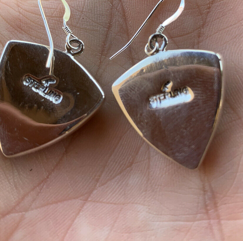 Handcrafted Pink Dream Mohave & Sterling Silver Slice of Pie Dangle Earrings