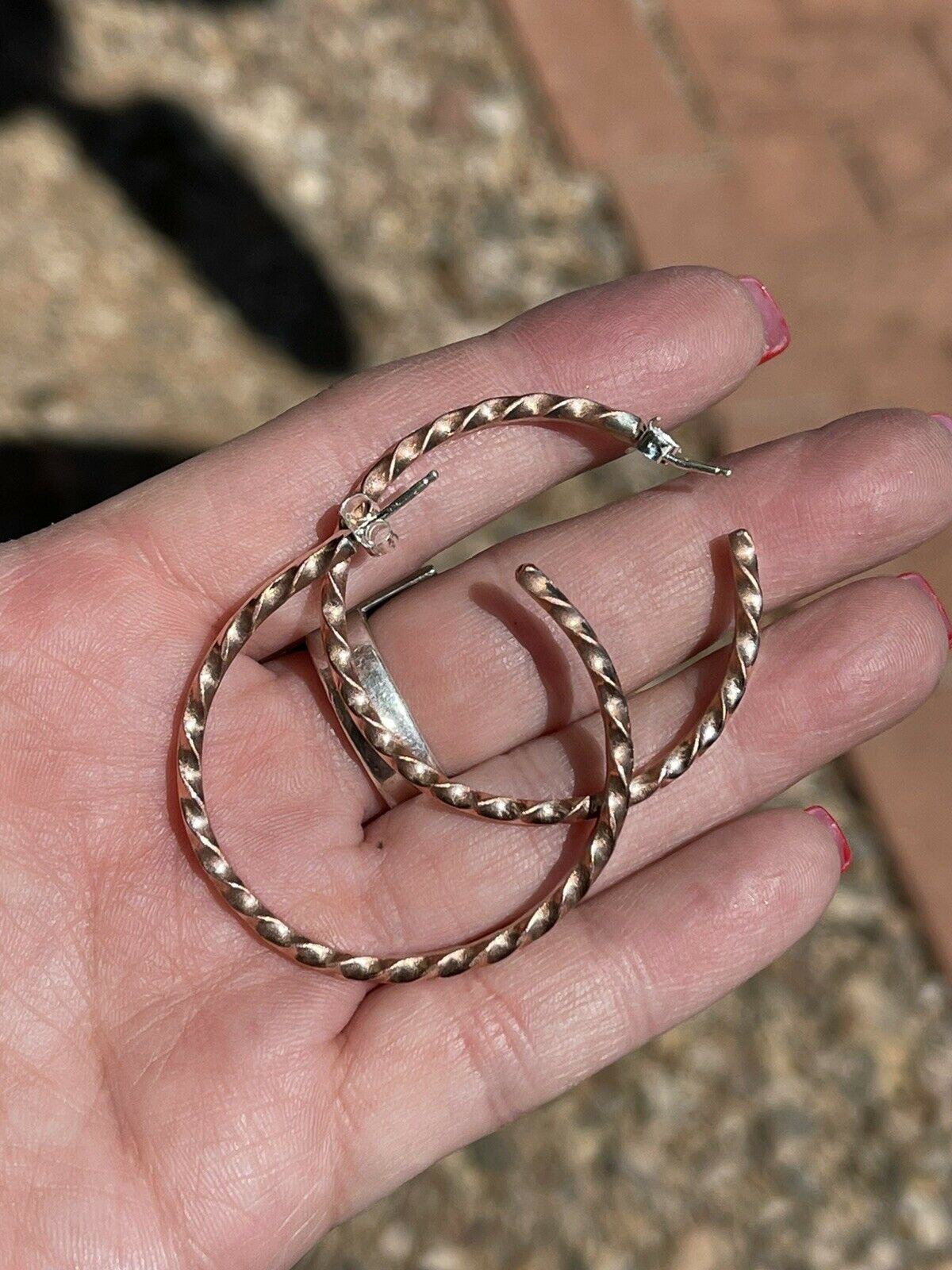 Handcrafted Copper Rope Style Hoop Earrings