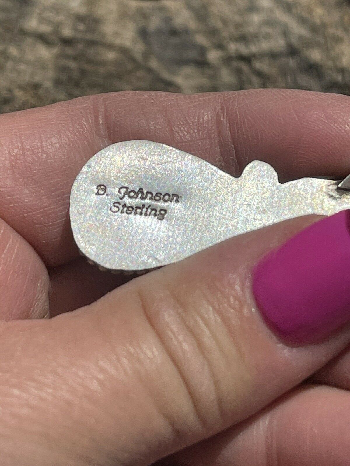 Handcrafted Golden Hills Turquoise & Sterling Silver Ring Sz 6.5 Signed Bobby John