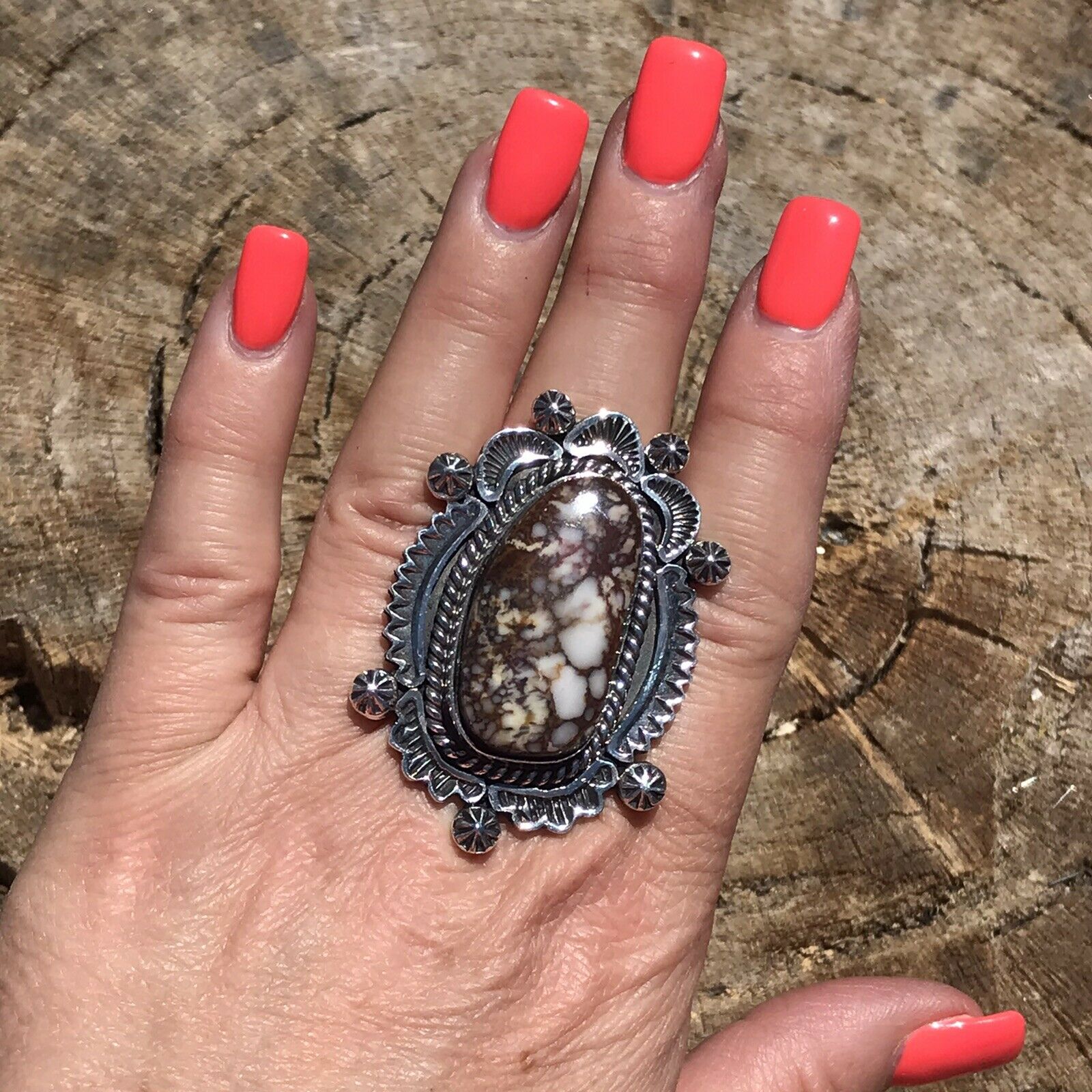 Handcrafted Sterling Silver Wild Horse Ring Sz 5.5