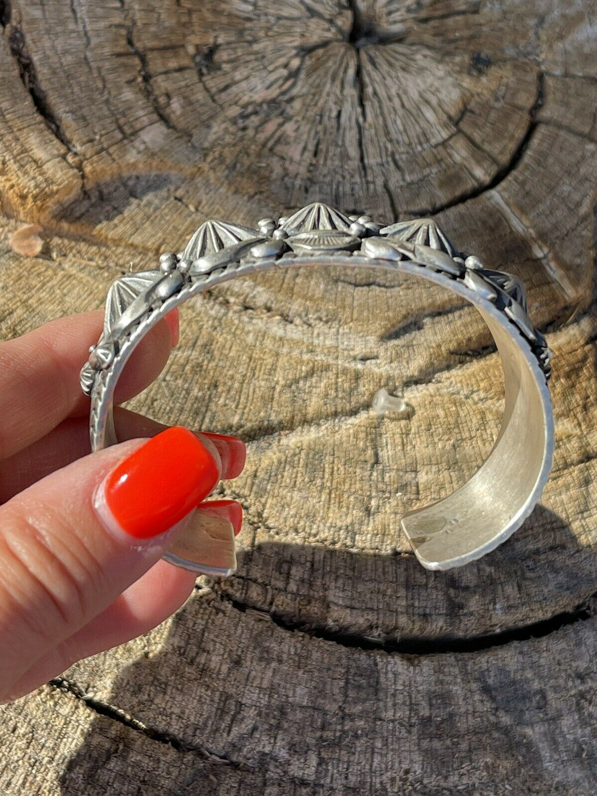 Handcrafted Becenti Southwest Sterling Silver Concho Cuff Bracelet