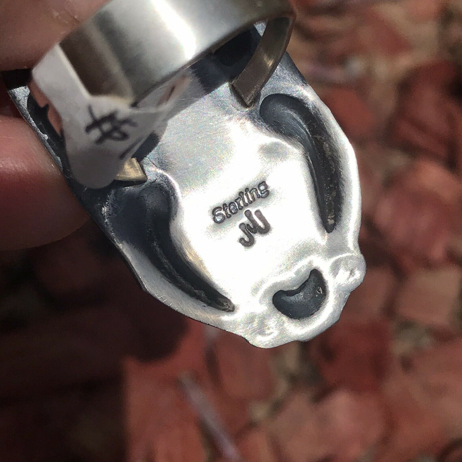 Handcrafted Sterling Silver Orange Spiny Oyster 5 Stone Ring