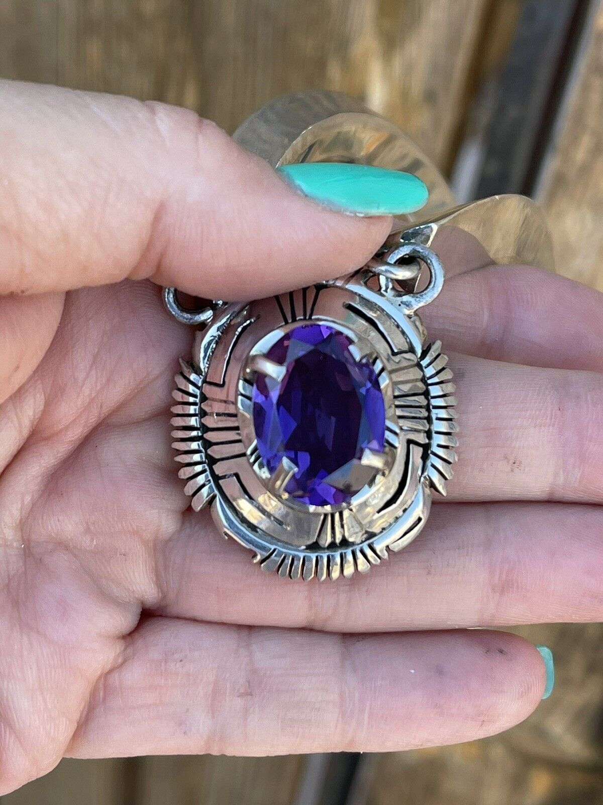 Handcrafted Vintage Amethyst & Sterling Silver Necklace and Earrings Set