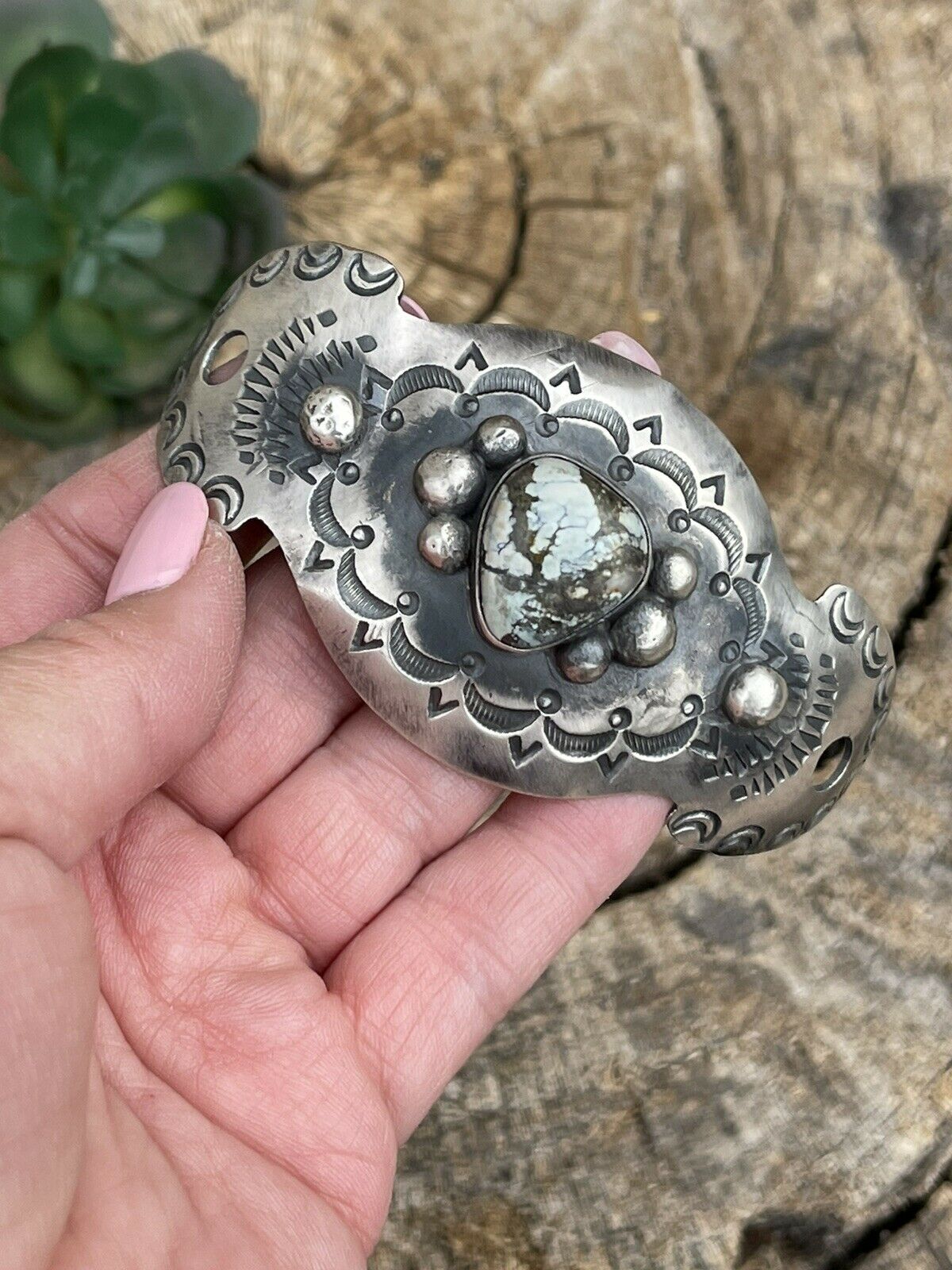 Handcrafted Sterling Silver Golden Hills Turquoise Southwest Hair Accessory