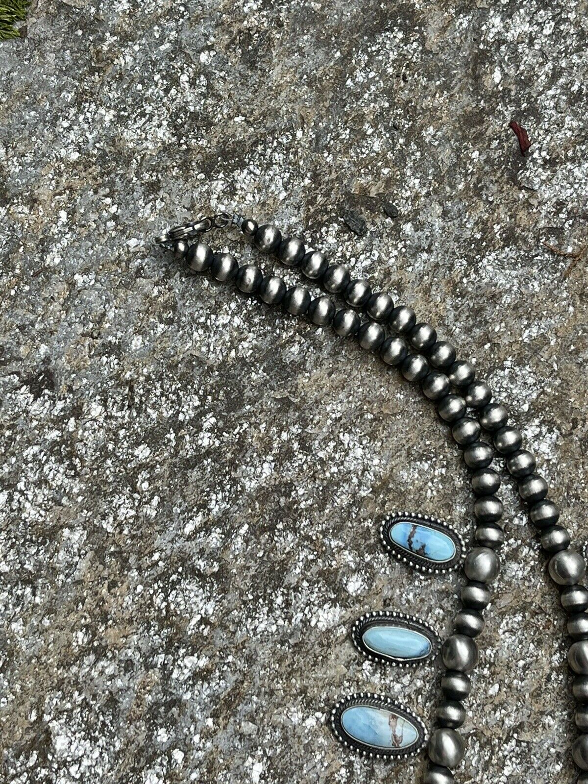 Handcrafted Stunning Golden Hill Turquoise Necklace By Kee J Signed