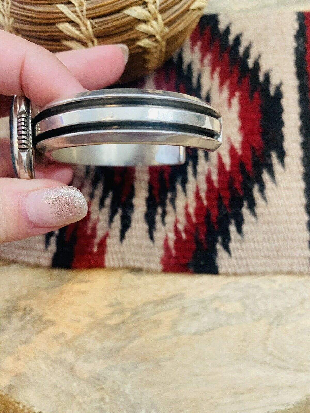 Handcrafted Vintage Royston Turquoise & Sterling Silver Cuff Bracelet by Cooper Willie