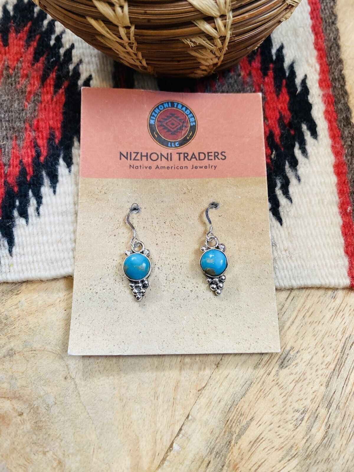 Handcrafted Turquoise & Sterling Silver Dangle Earrings