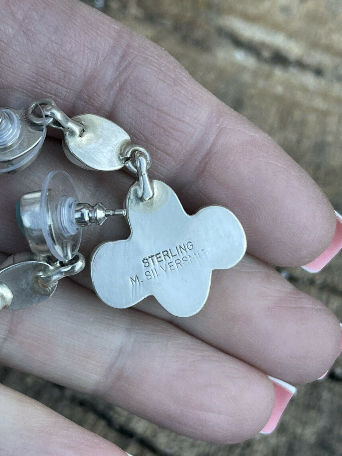 Handcrafted Sterling Silver Royston Turquoise Dangle Earrings