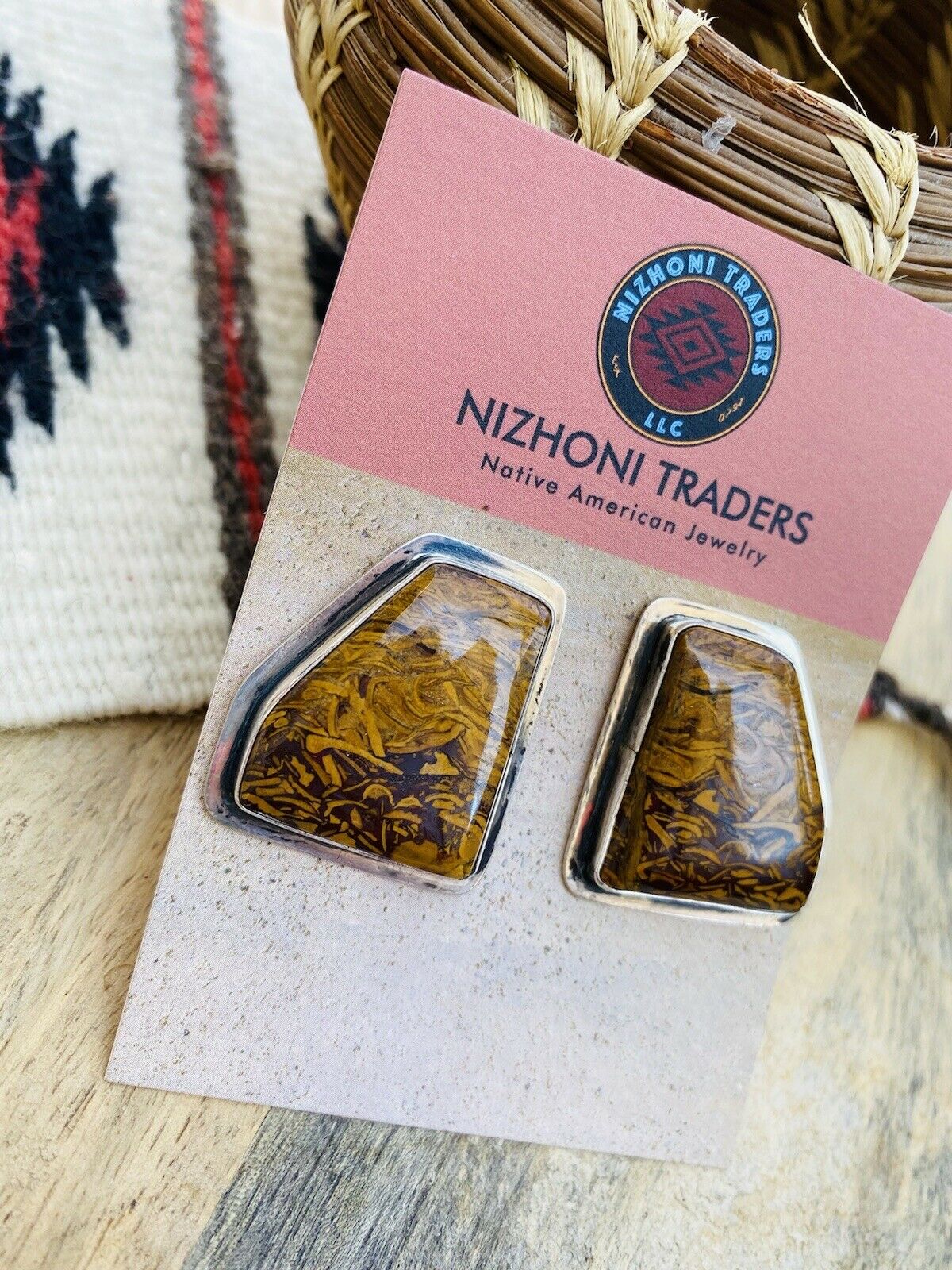 Handcrafted Jasper & Sterling Silver Post Earrings