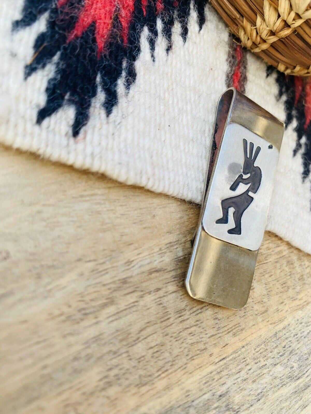 Hands Kokopelli Dancer Sterling Silver Overlaid Money Clip