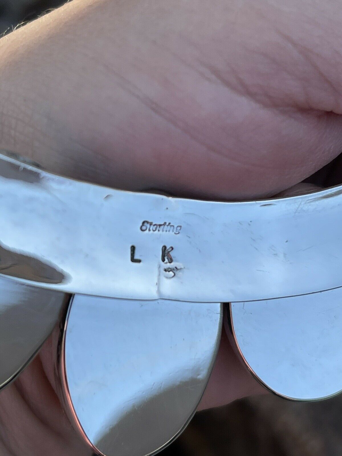 Handcrafted Sterling Silver & Spiny 5 Stone Choker Necklace Signed