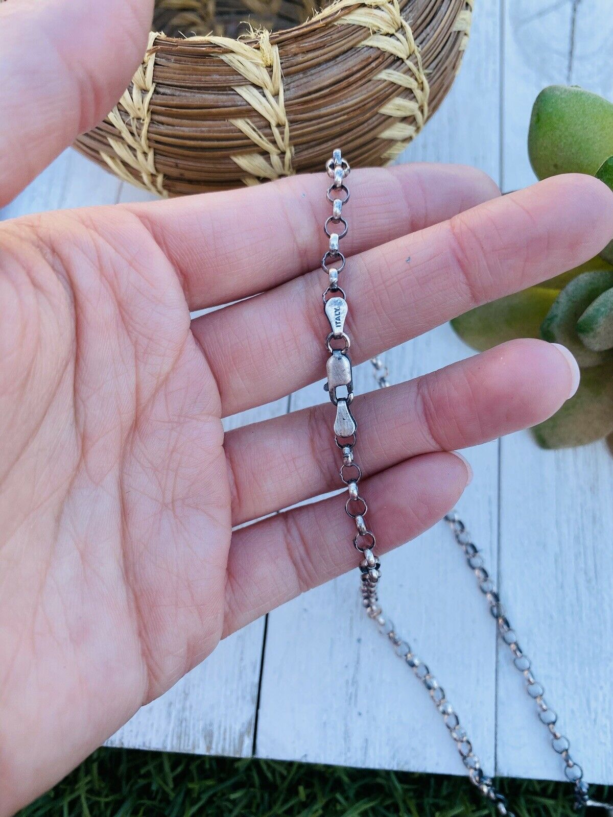 Handcrafted Sterling Silver & Pink Dream Mohave Necklace Signed