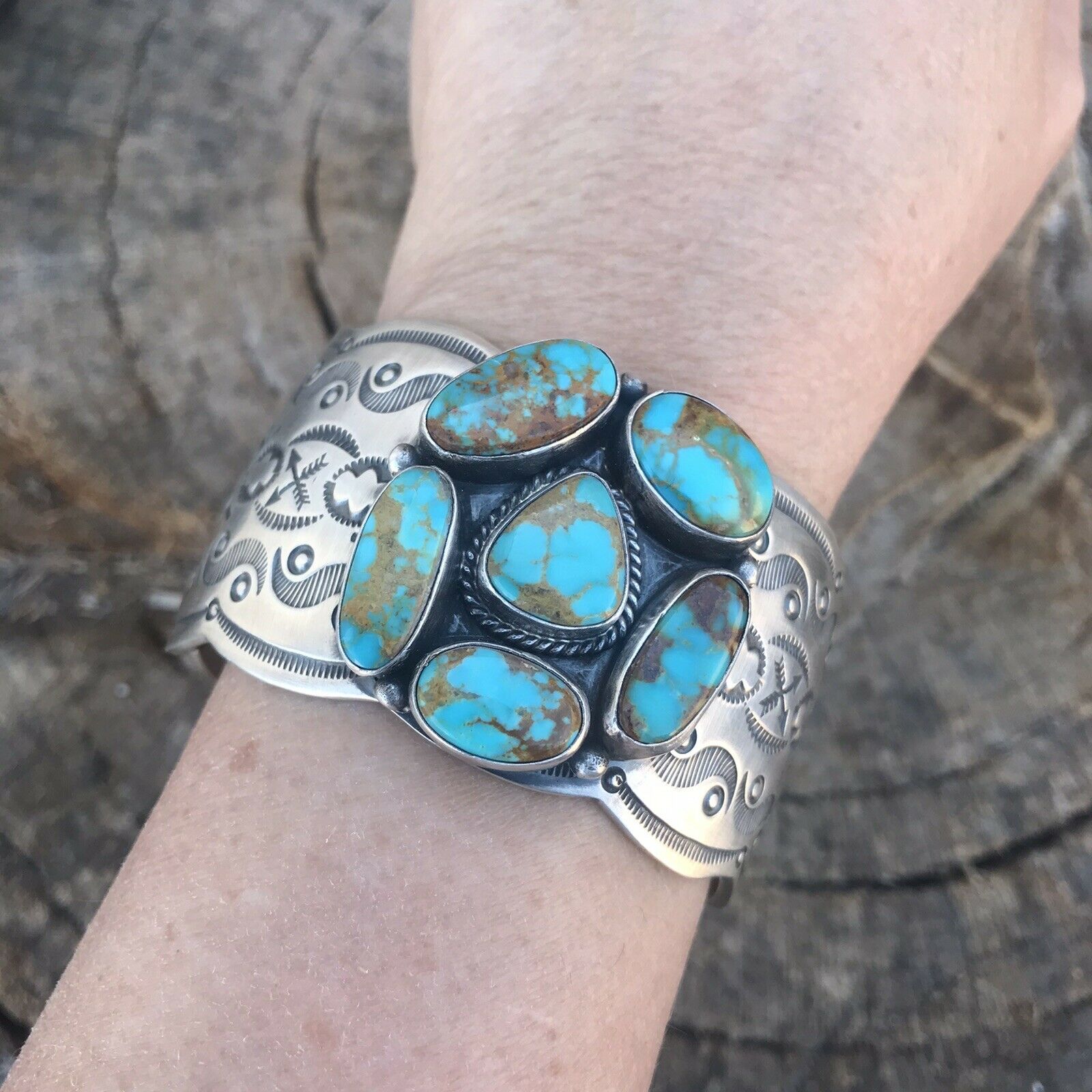 Handcrafted Sterling Silver Royston Turquoise Cuff Bracelet By Benson Shorty /