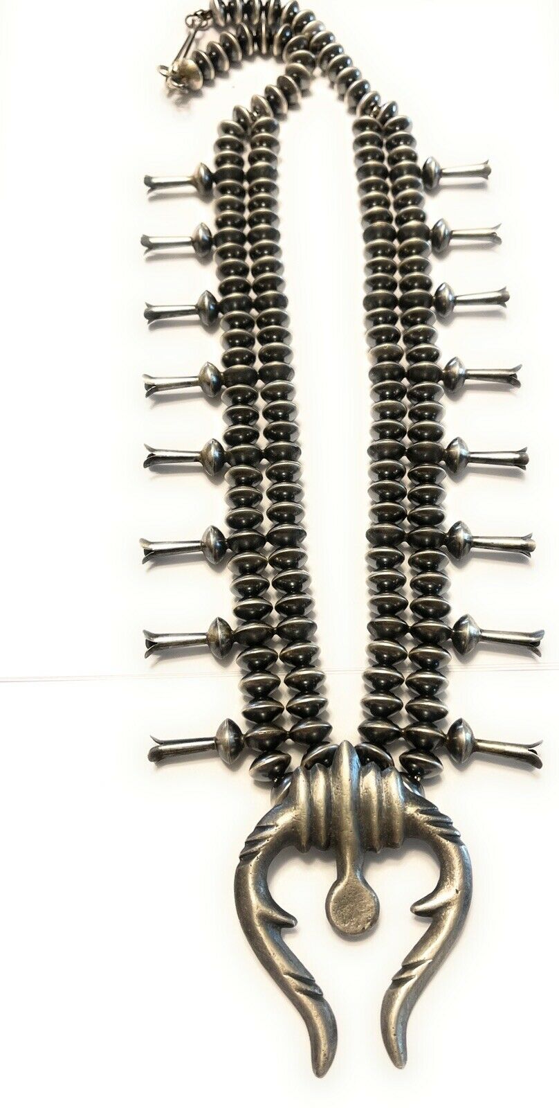 Handcrafted Sterling Silver Squash Naja Blossom Necklace Ruby Haley